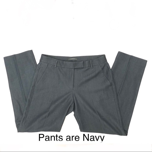 TAHARI relaxed fit Navy Blue dress pants with front pockets. Office Wear size 4 - Picture 5 of 13